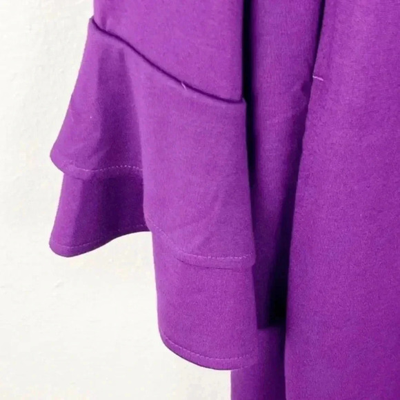 Eloquii Double Bell Sleeve Ruffle Zip Up Blazer Jacket 22 - Picture 4 of 8